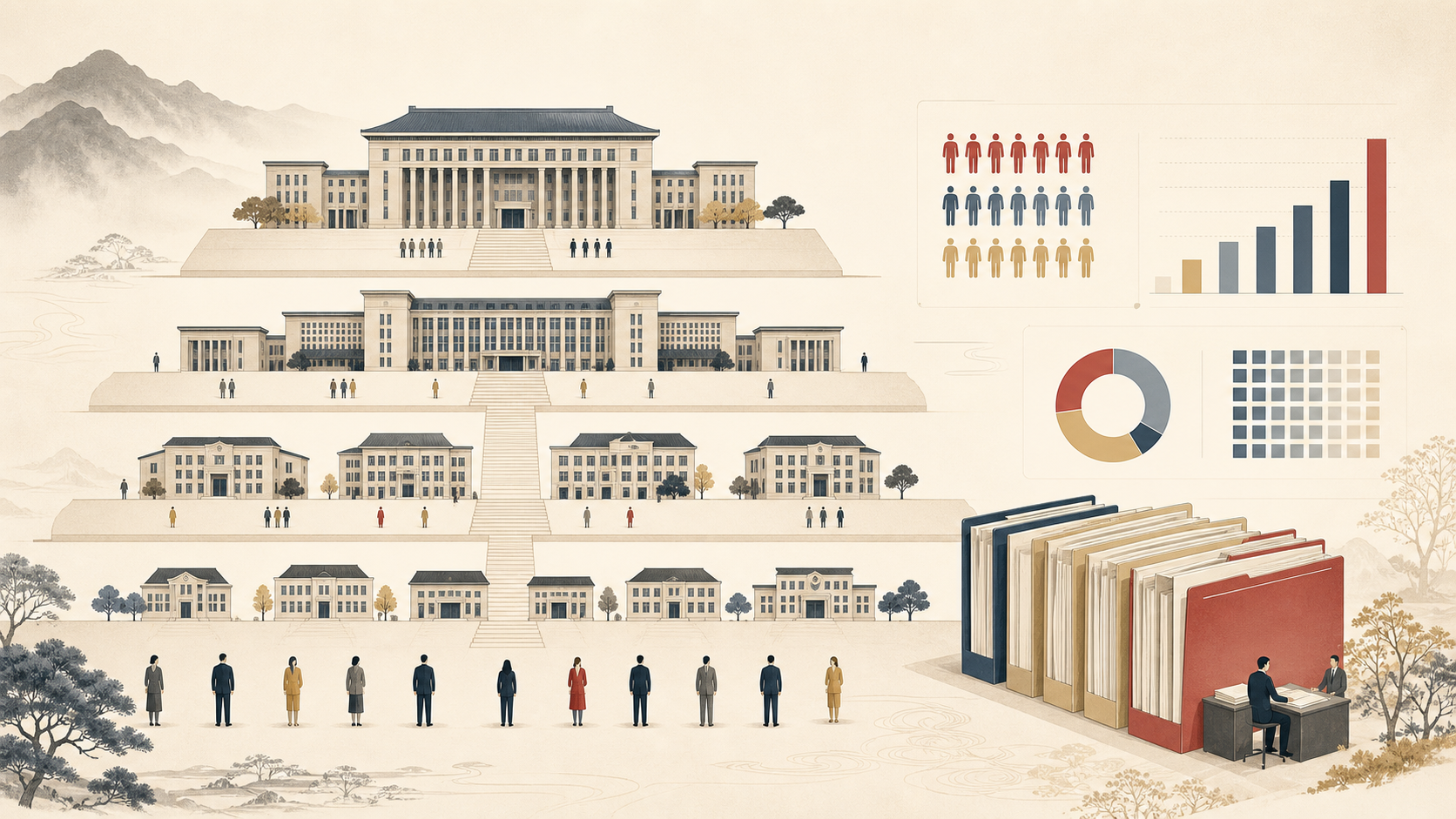 中国公务员体系层级与人员规模插图